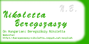 nikoletta beregszaszy business card